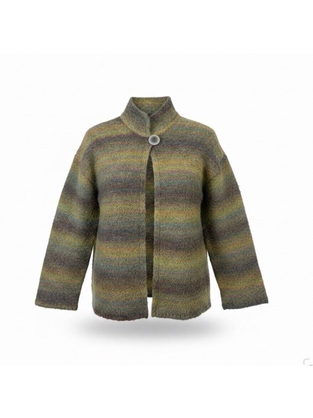 J. Jill Womens Multicolor Wool-Blend Button-Front Cardigan Sweater Size S